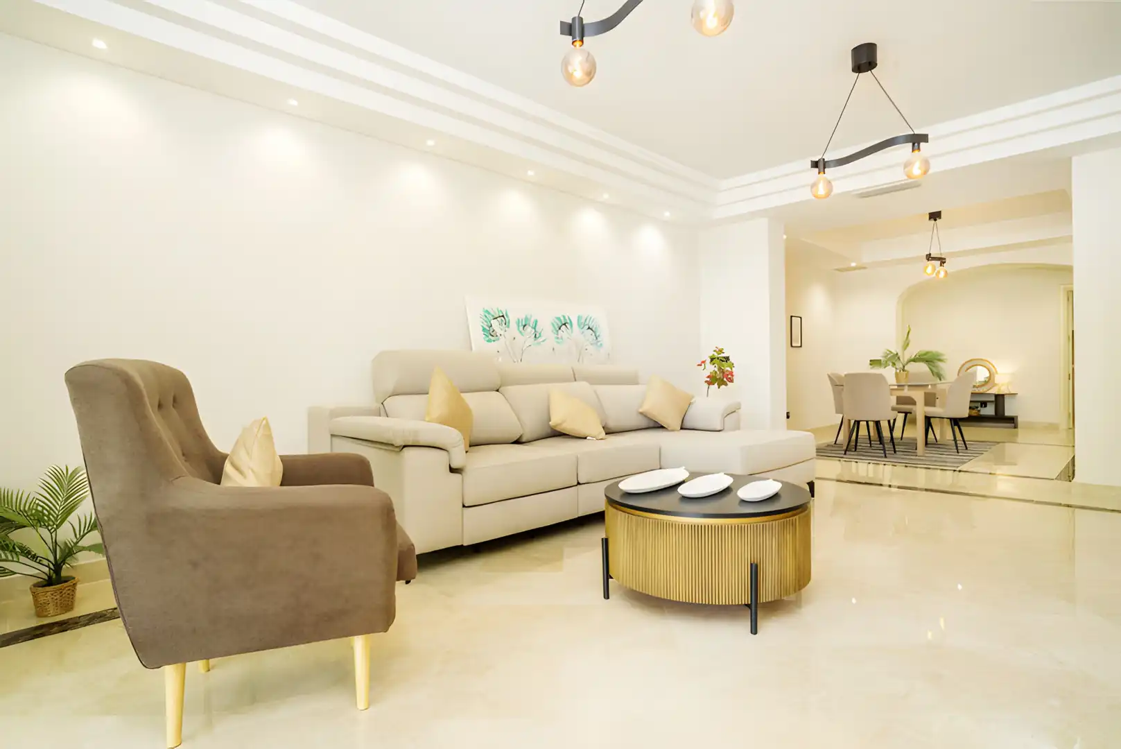 Sala de estar de Apartamento en venta en Marbella con Aire acondicionado, Terraza y Piscina