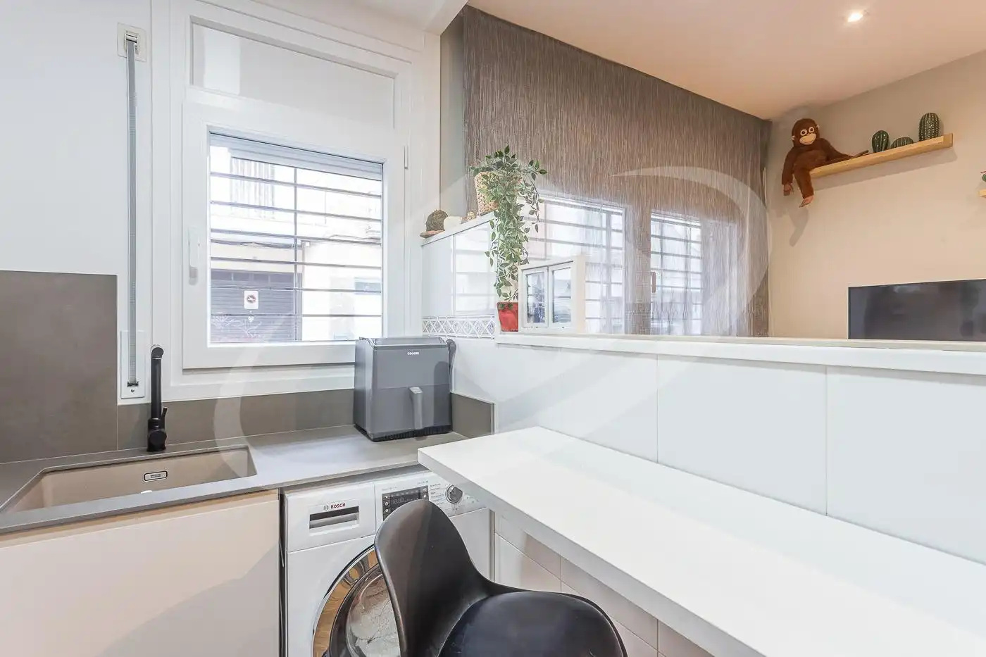 Küche von Wohnung zum Verkauf in Sabadell mit Parkett, Terrasse und Abstellraum