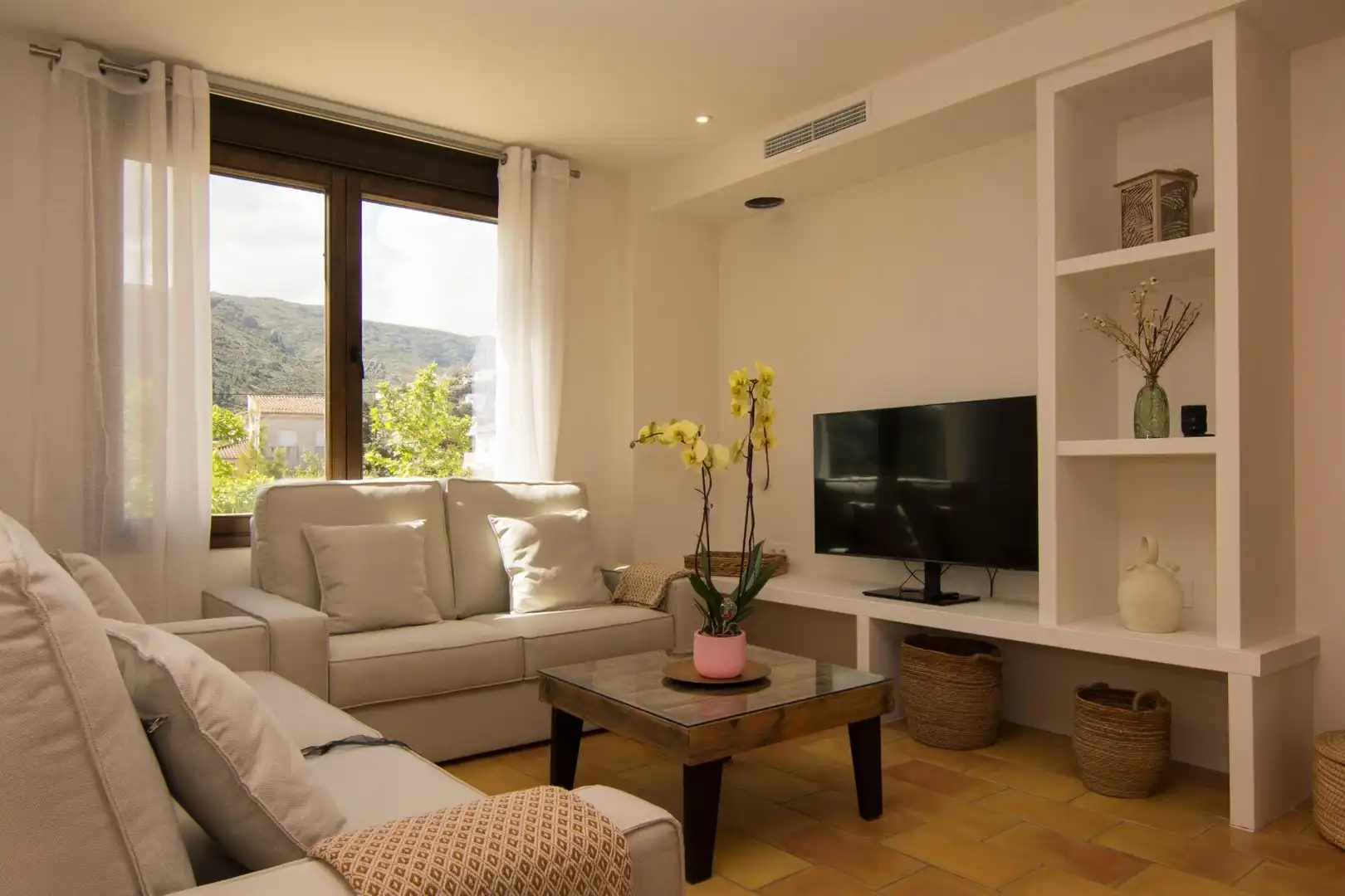 Wohnzimmer von Haus oder Chalet zur Miete in Pedreguer mit Klimaanlage, Heizung und Privatgarten