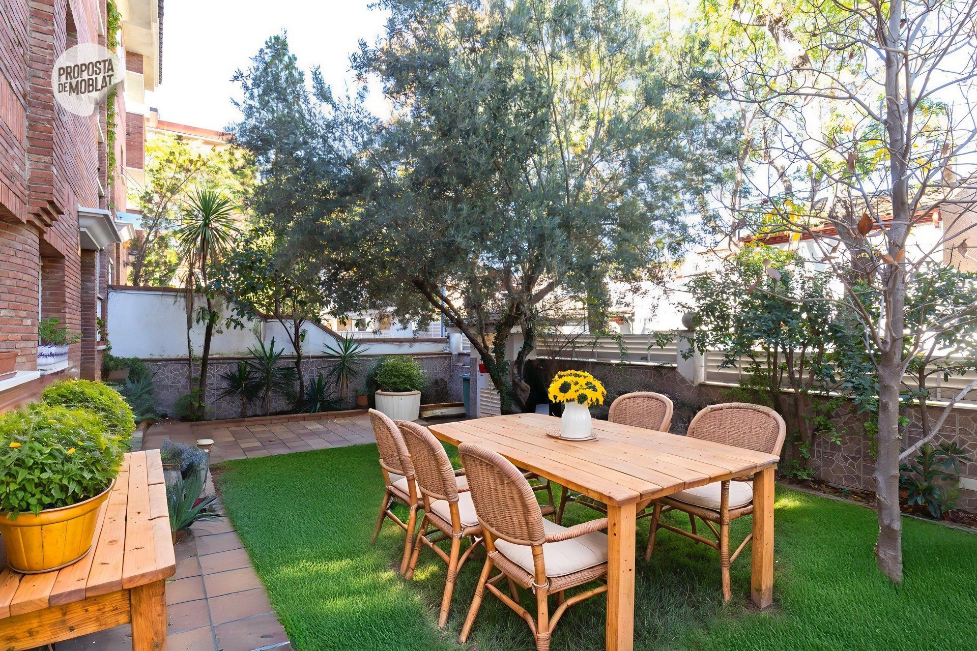 Garden of Single-family semi-detached for sale in Cerdanyola del Vallès  with Air Conditioner, Heating and Terrace