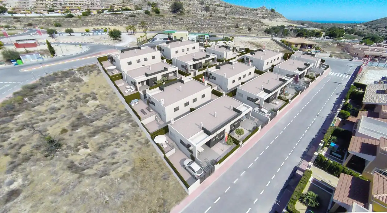 Exterior view of Detached homes for sale in Aspe  with Air Conditioner, Private garden and Swimming Pool
