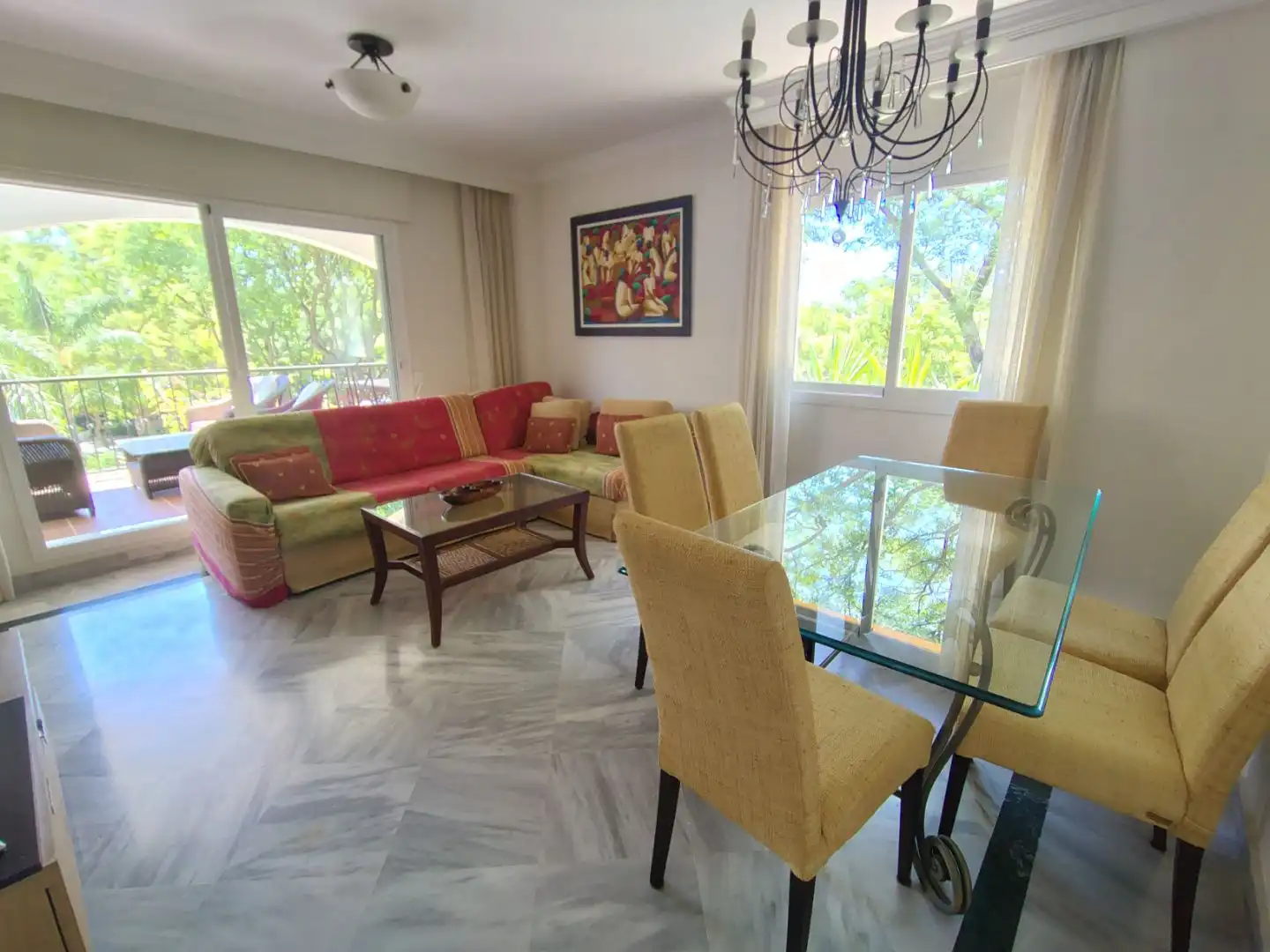 Esszimmer von Wohnung zur Miete in Marbella mit Klimaanlage, Heizung und Terrasse
