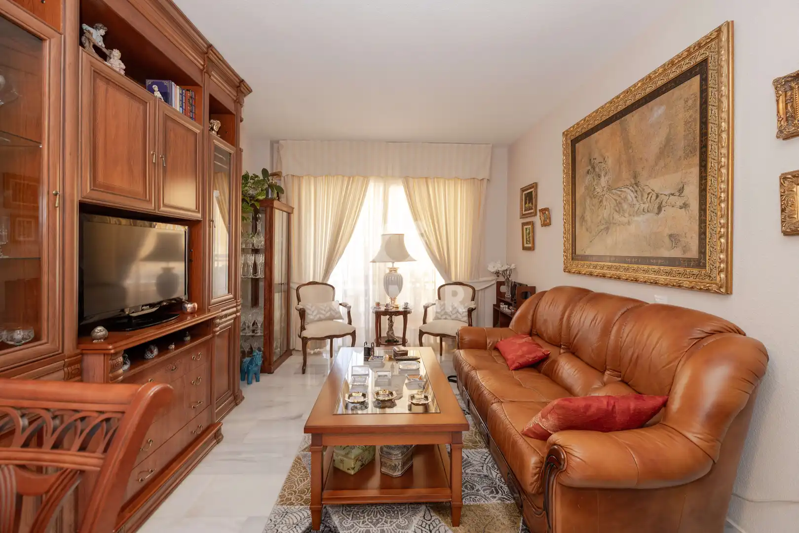 Wohnzimmer von Wohnung zum Verkauf in Benalmádena mit Privatgarten, Schwimmbad und Möbliert