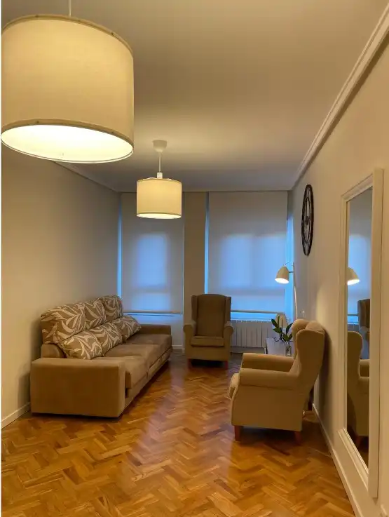 Wohnzimmer von Wohnung zur Miete in Donostia - San Sebastián  mit Heizung, Parkett und Möbliert