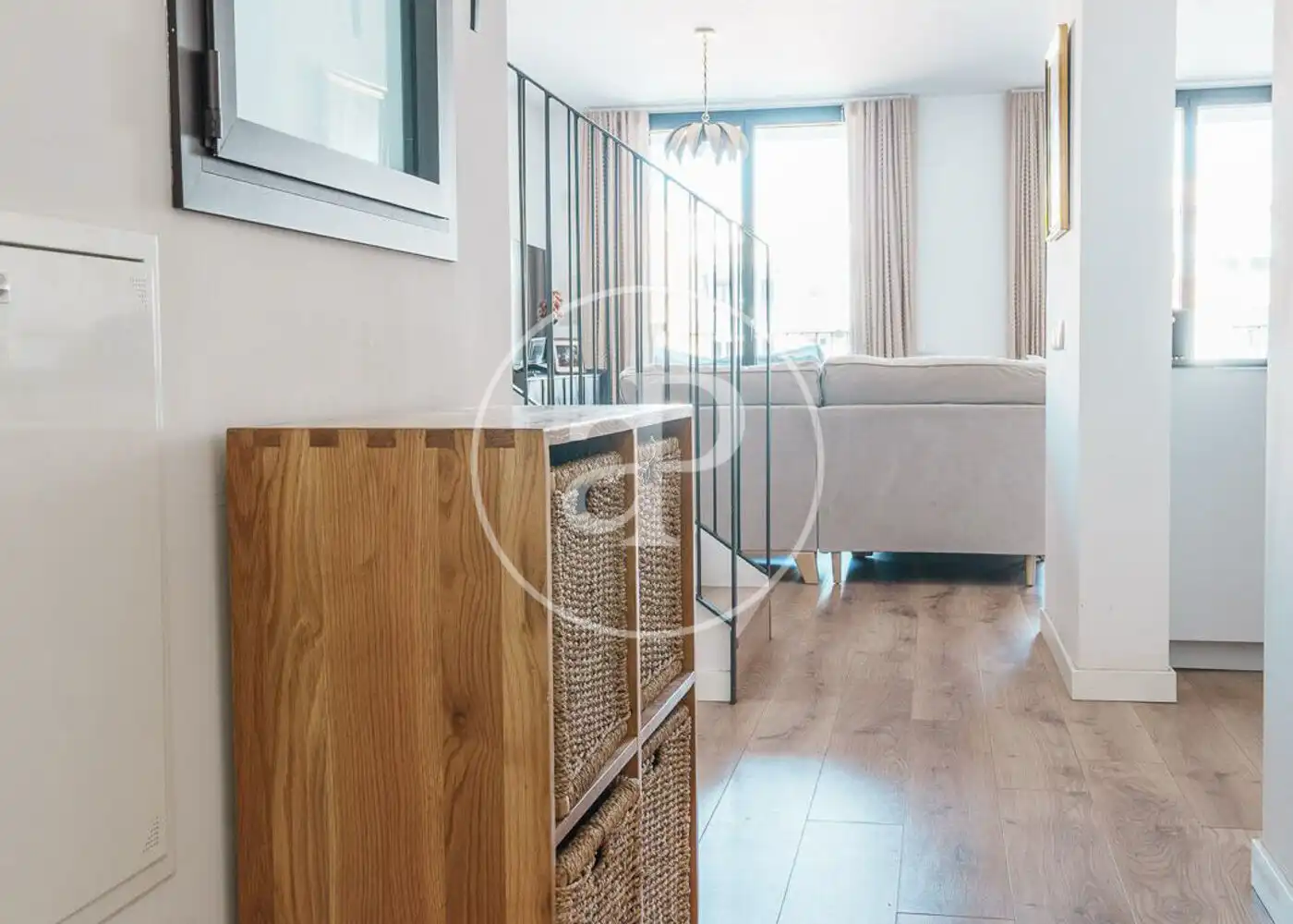 Wohnzimmer von Dachboden zur Miete in Barcelona mit Klimaanlage, Heizung und Terrasse