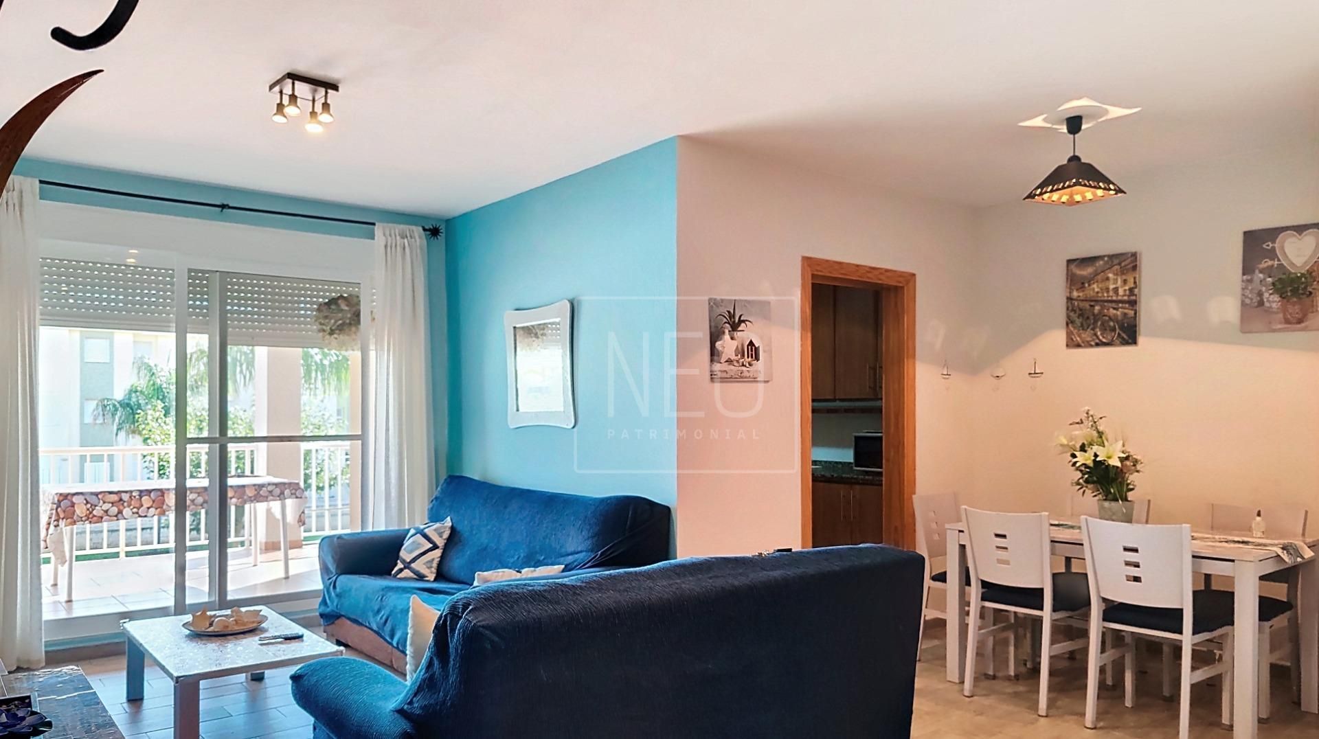 Wohnzimmer von Wohnung zum verkauf in Xeraco mit Klimaanlage, Privatgarten und Terrasse