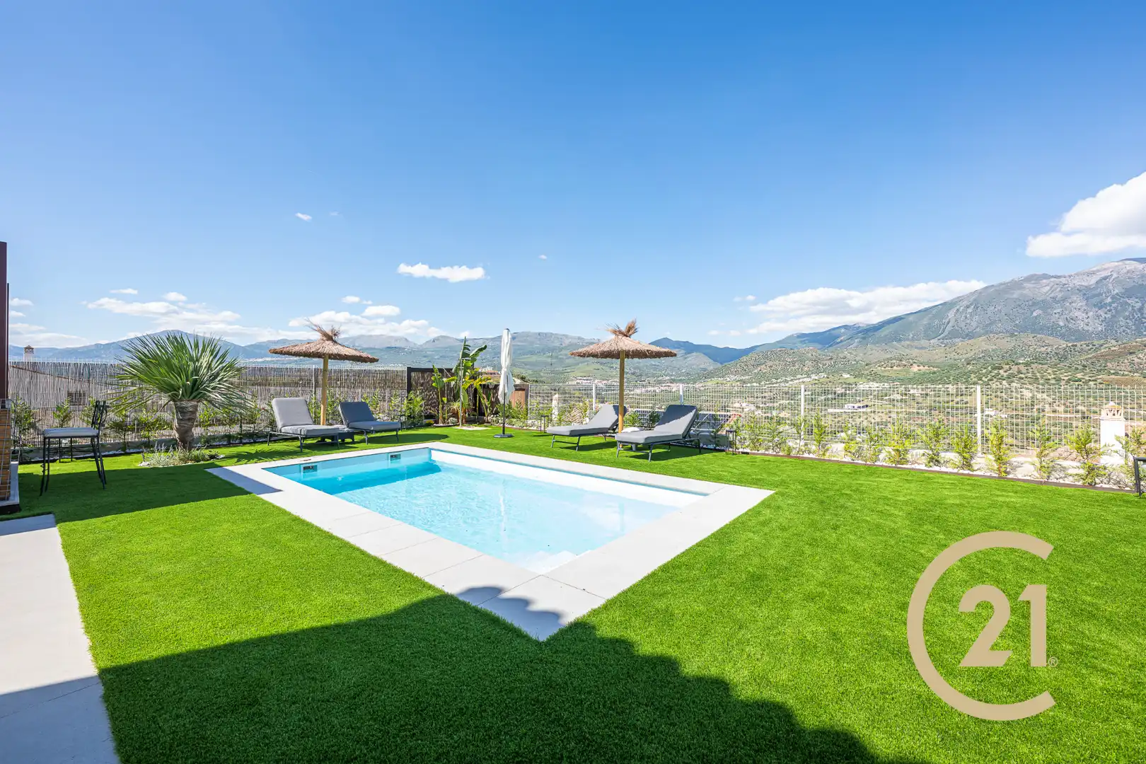 Piscina de Casa o xalet en venda en Viñuela amb Jardí privat, Terrassa i Traster