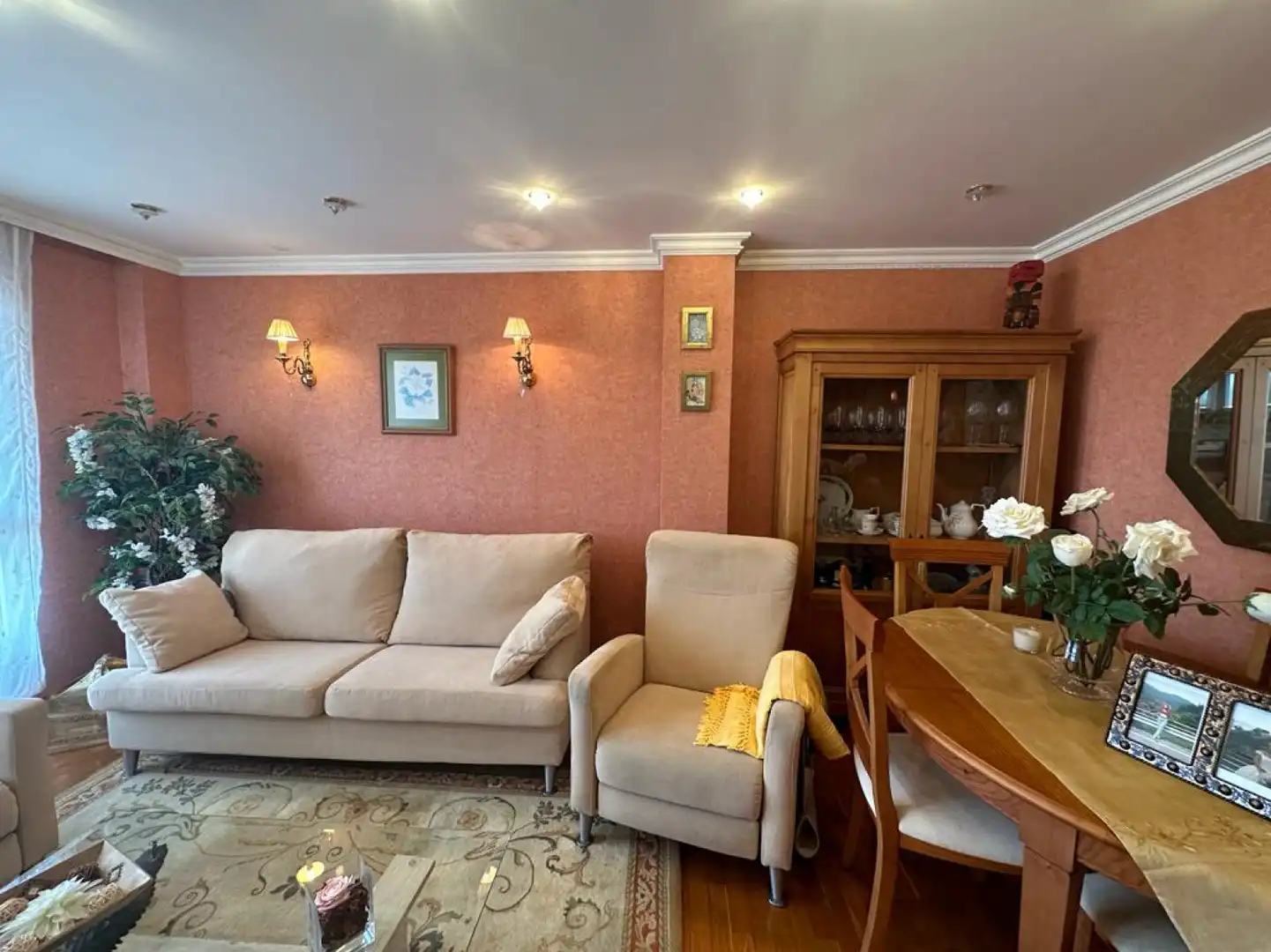 Sala d'estar de Pis en venda en Castrillón amb Calefacció, Jardí privat i Parquet