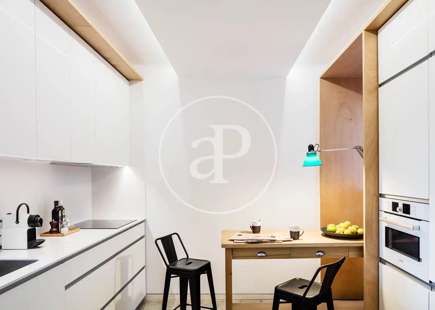 Cocina de Piso de alquiler en Barcelona con Aire acondicionado, Calefacción y Terraza