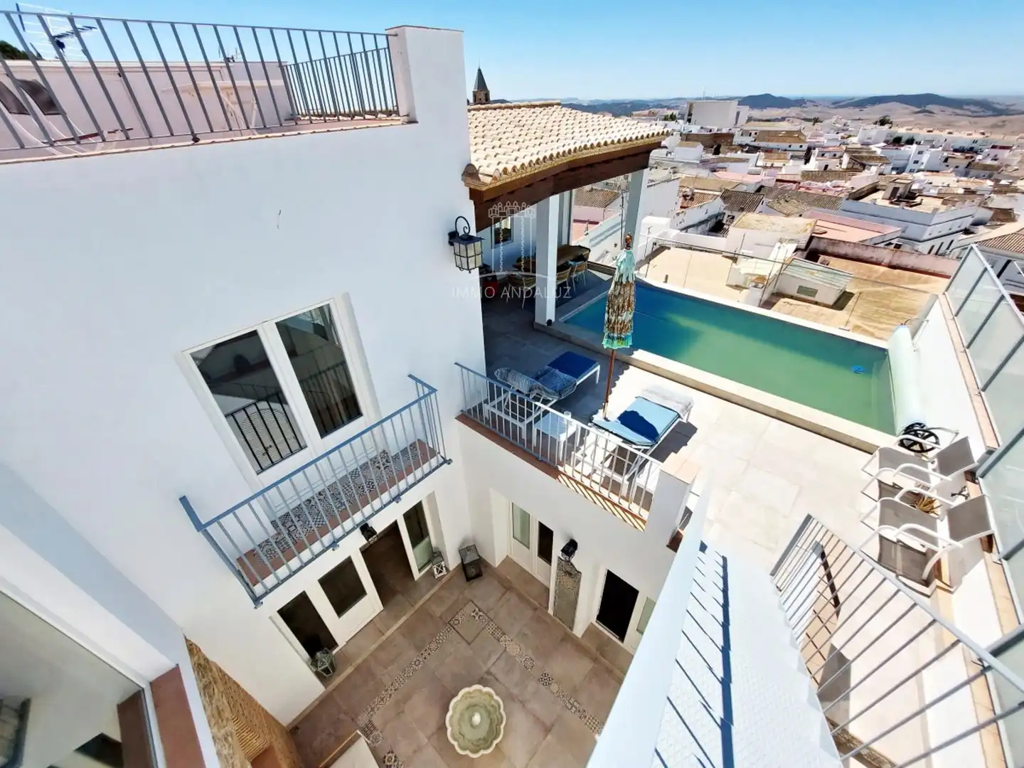 Terrasse von Einfamilien-Reihenhaus zum Verkauf in Medina Sidonia mit Klimaanlage und Heizung