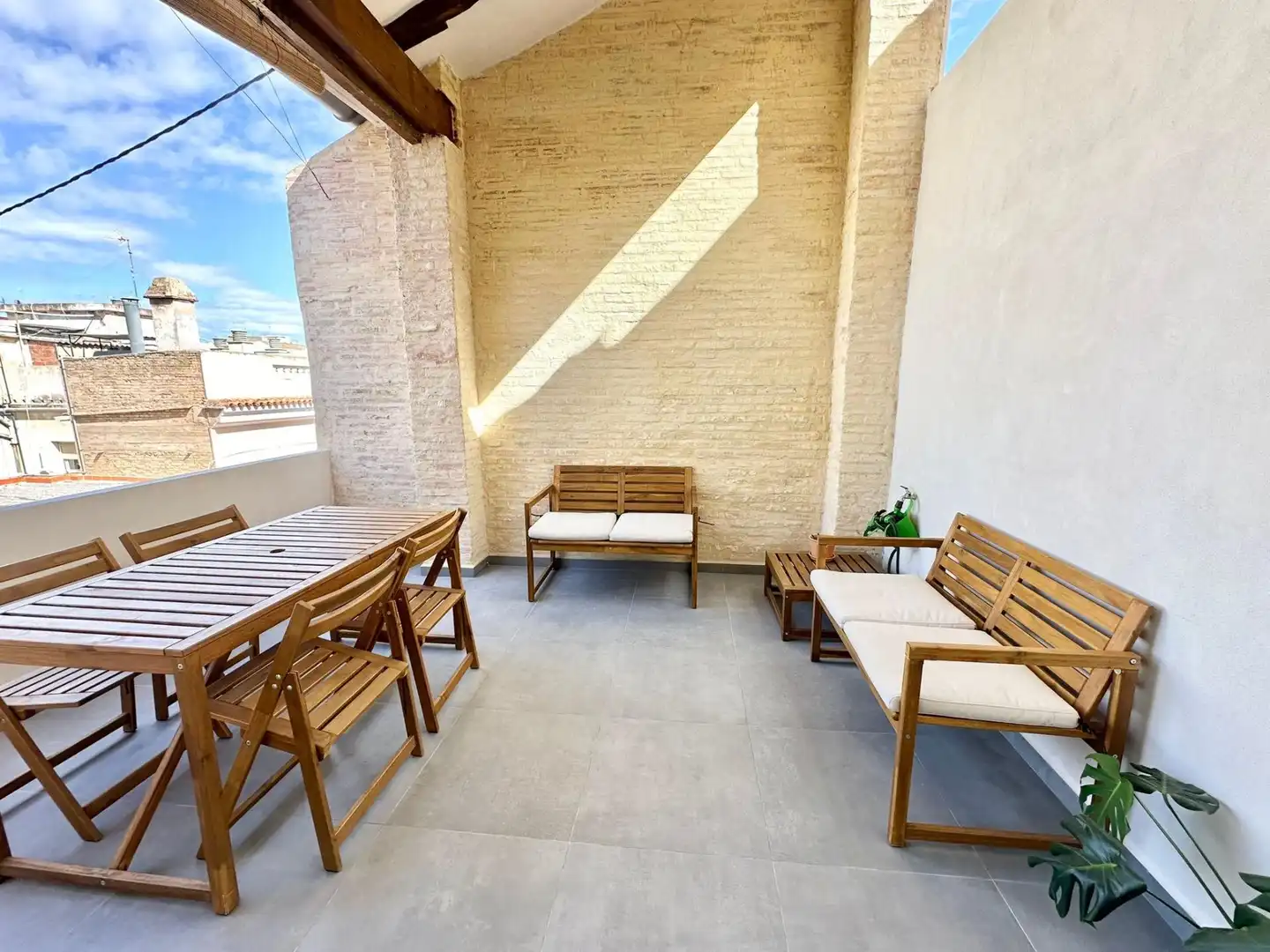 Terrasse von Dachboden zur Miete in Valencia mit Klimaanlage, Heizung und Parkett