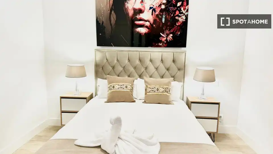 Bedroom of Study for share in Madrid  with Air Conditioner, Terrace and Furnished