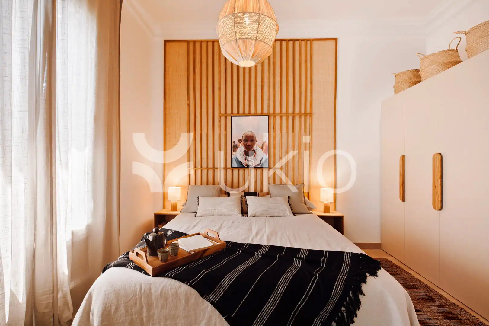 Dormitori de Apartament de lloguer en Barcelona amb Aire condicionat, Moblat i Forn