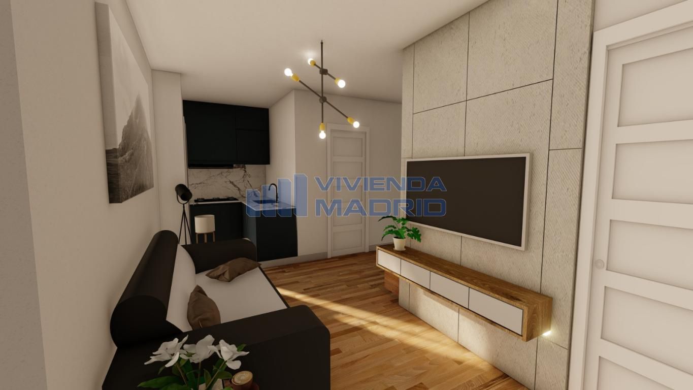 Sala de estar de Piso en venta en  Madrid Capital con Parquet, Terraza y Trastero