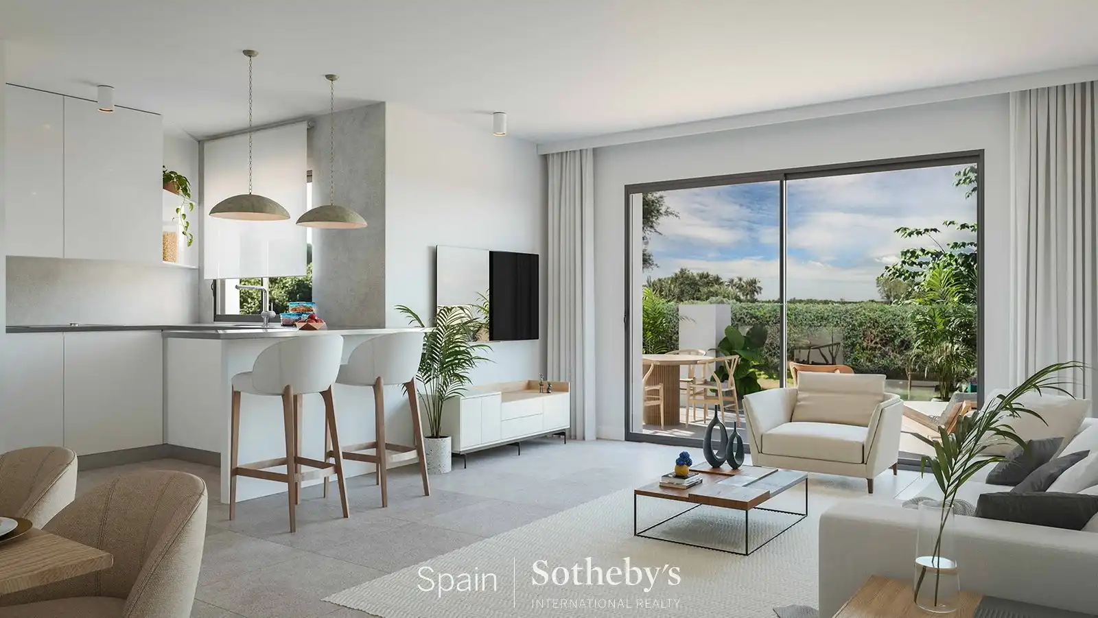Sala d'estar de Apartament en venda en La Oliva amb Aire condicionat, Calefacció i Jardí privat