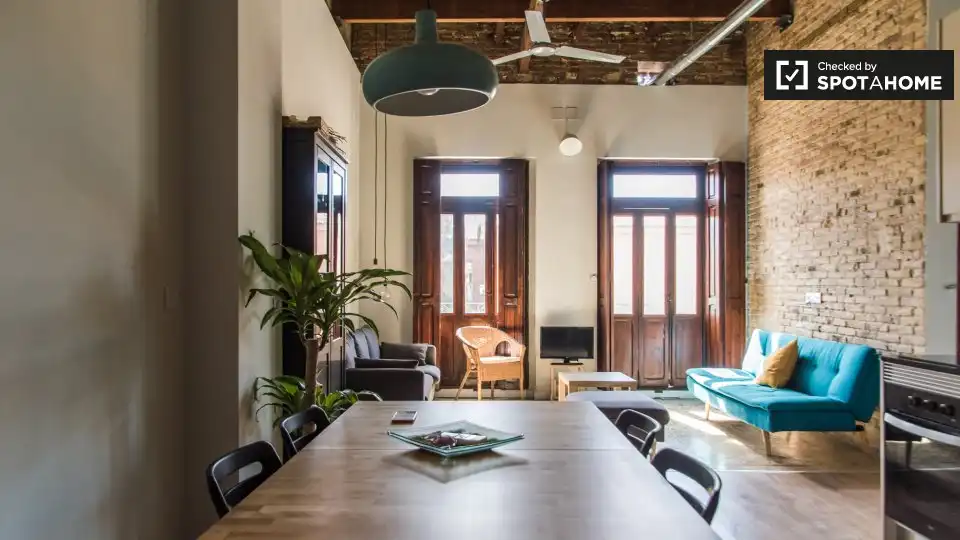 Dining room of Flat for rent in Valencia  with Air Conditioner, Heating and Furnished