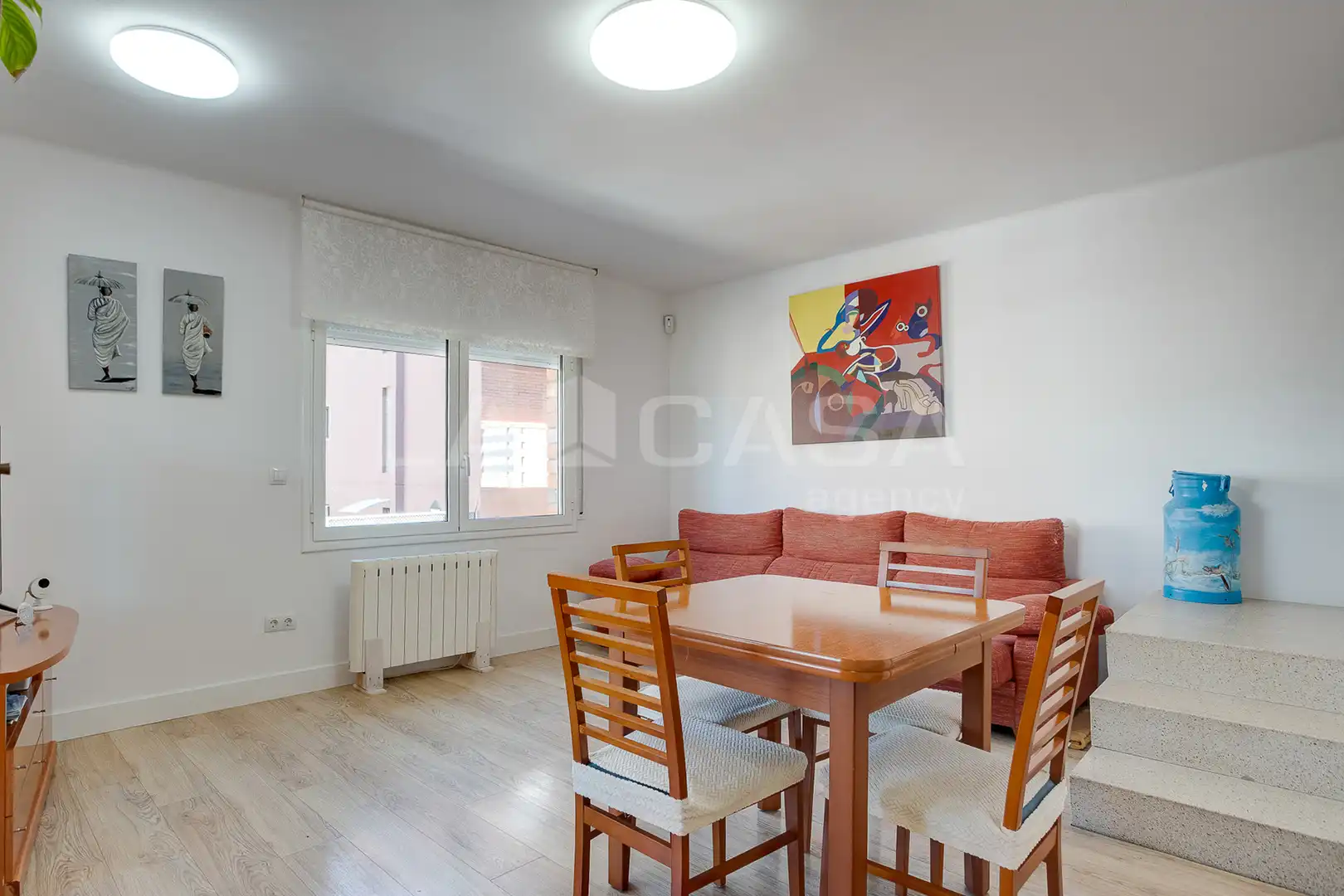 Wohnzimmer von Einfamilien-Reihenhaus zum Verkauf in Les Franqueses del Vallès mit Klimaanlage, Heizung und Parkett