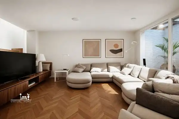 Sala d'estar de Casa o xalet en venda en Sant Cugat del Vallès amb Calefacció, Jardí privat i Terrassa
