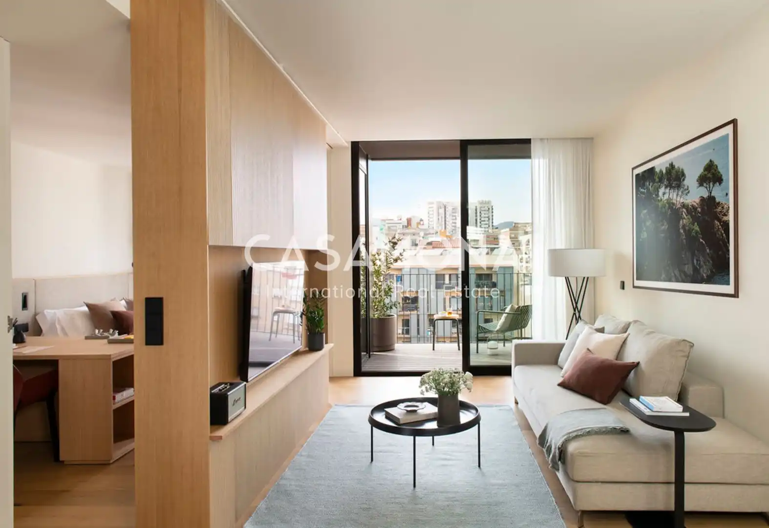 Sala d'estar de Apartament de lloguer en Barcelona amb Terrassa, Moblat i Internet