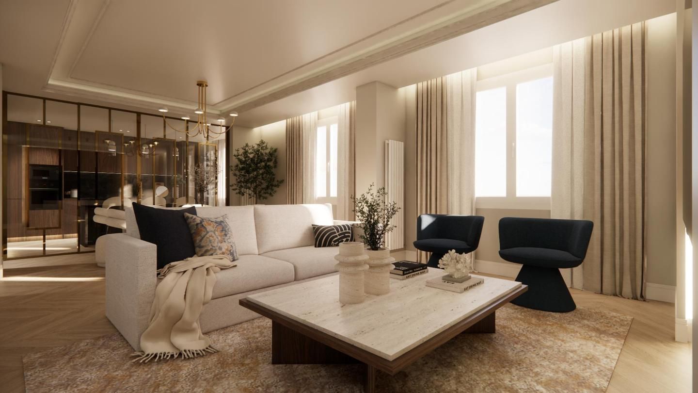 Living room of Flat for sale in  Madrid Capital  with Air Conditioner, Heating and Furnished