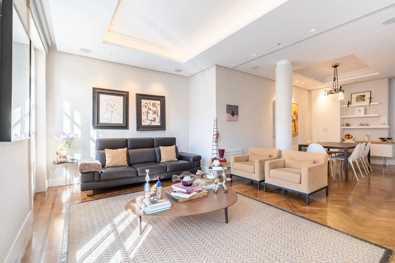 Sala de estar de Piso en venta en  Madrid Capital con Aire acondicionado, Calefacción y Amueblado