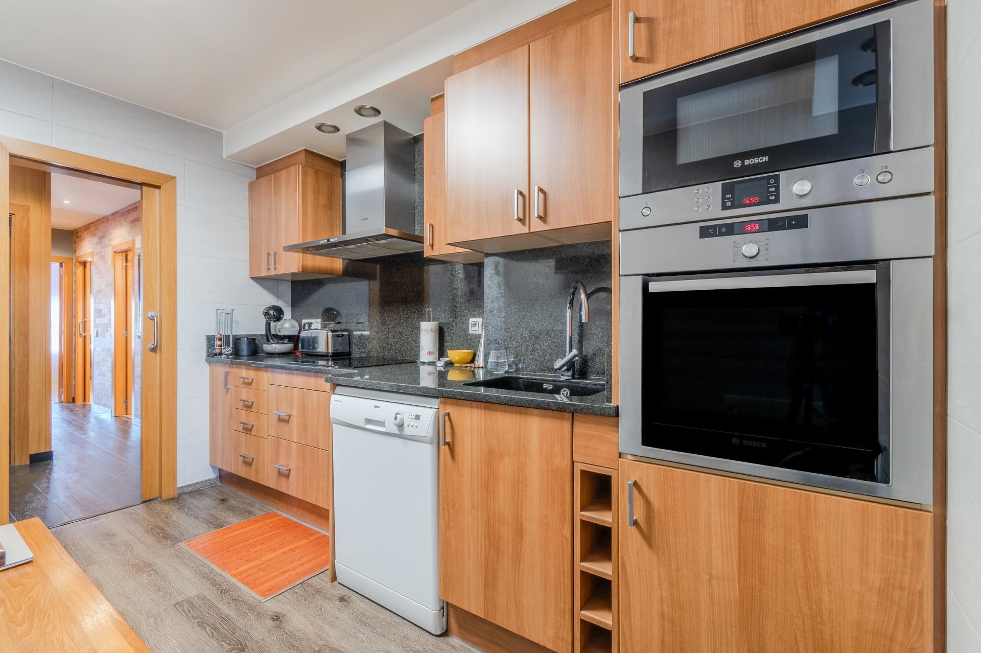 Kitchen of Flat for sale in Girona Capital  with Air Conditioner, Heating and Balcony