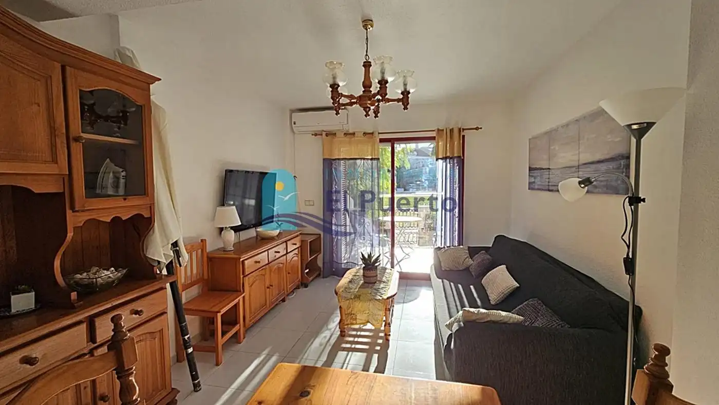 Sala de estar de Dúplex en venta en Mazarrón con Jardín privado, Terraza y Amueblado