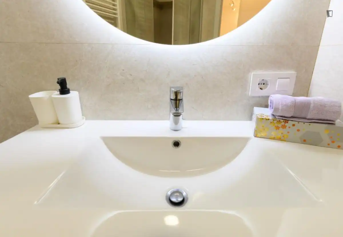 Bany de Apartament de lloguer en Madrid amb Aire condicionat, Calefacció i Moblat