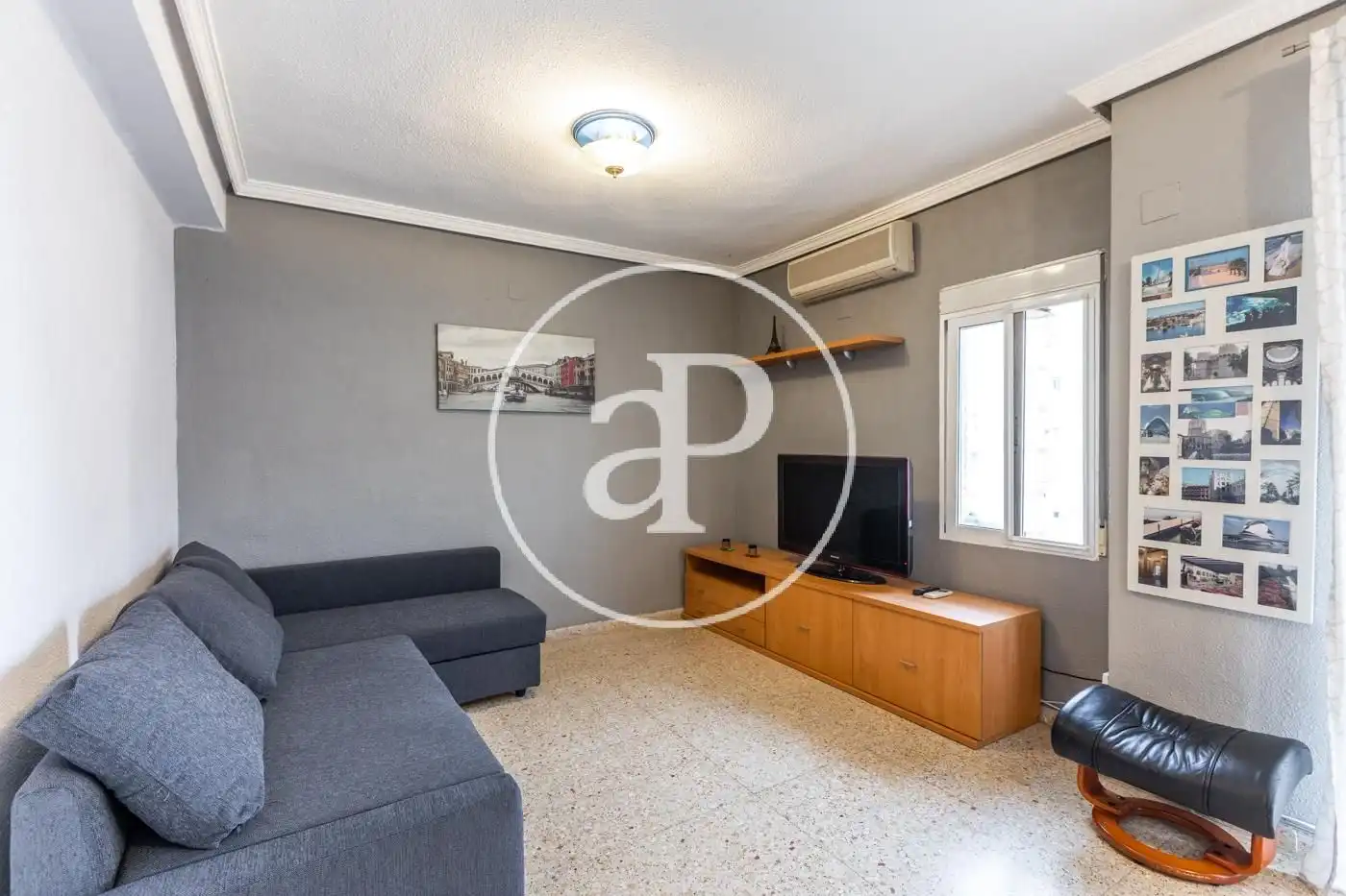 Wohnzimmer von Wohnung zur Miete in Valencia mit Klimaanlage, Heizung und Möbliert