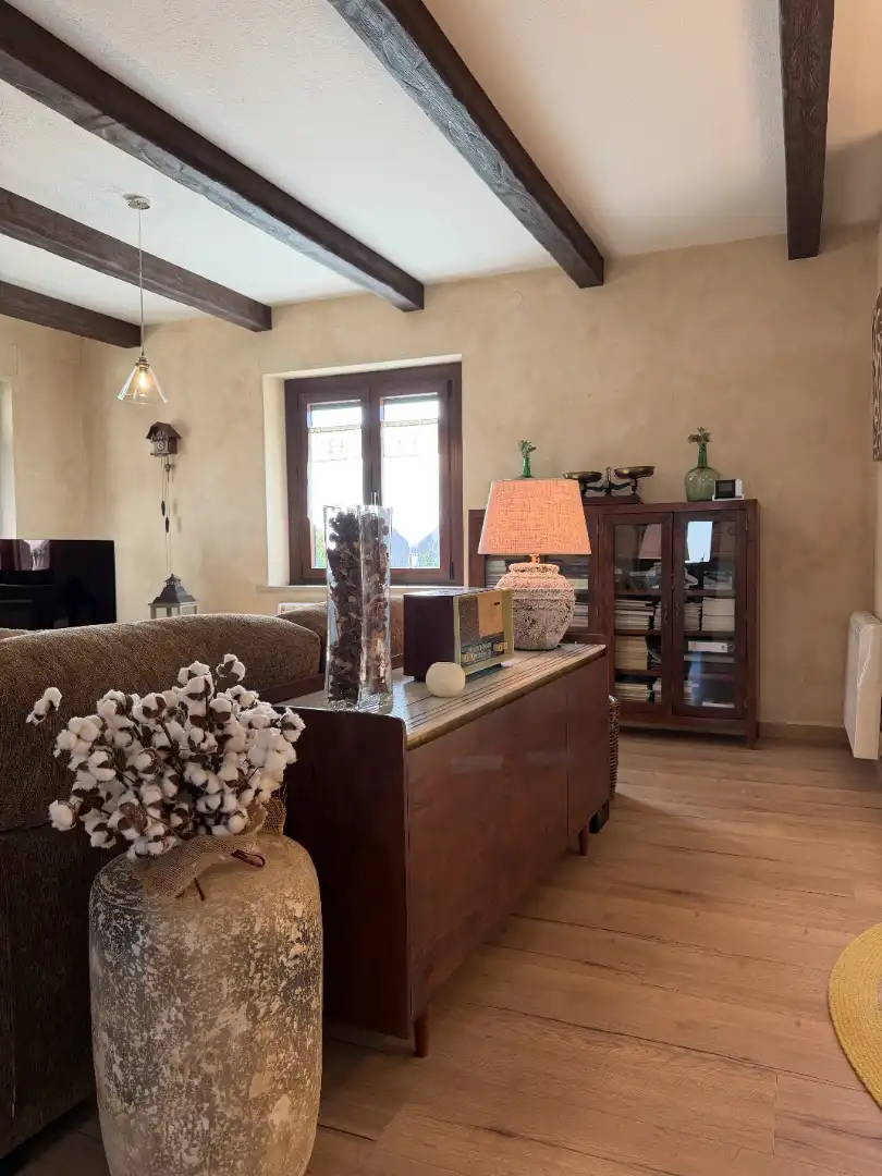 Sala de estar de Finca rústica en venta en Moià con Calefacción, Jardín privado y Parquet