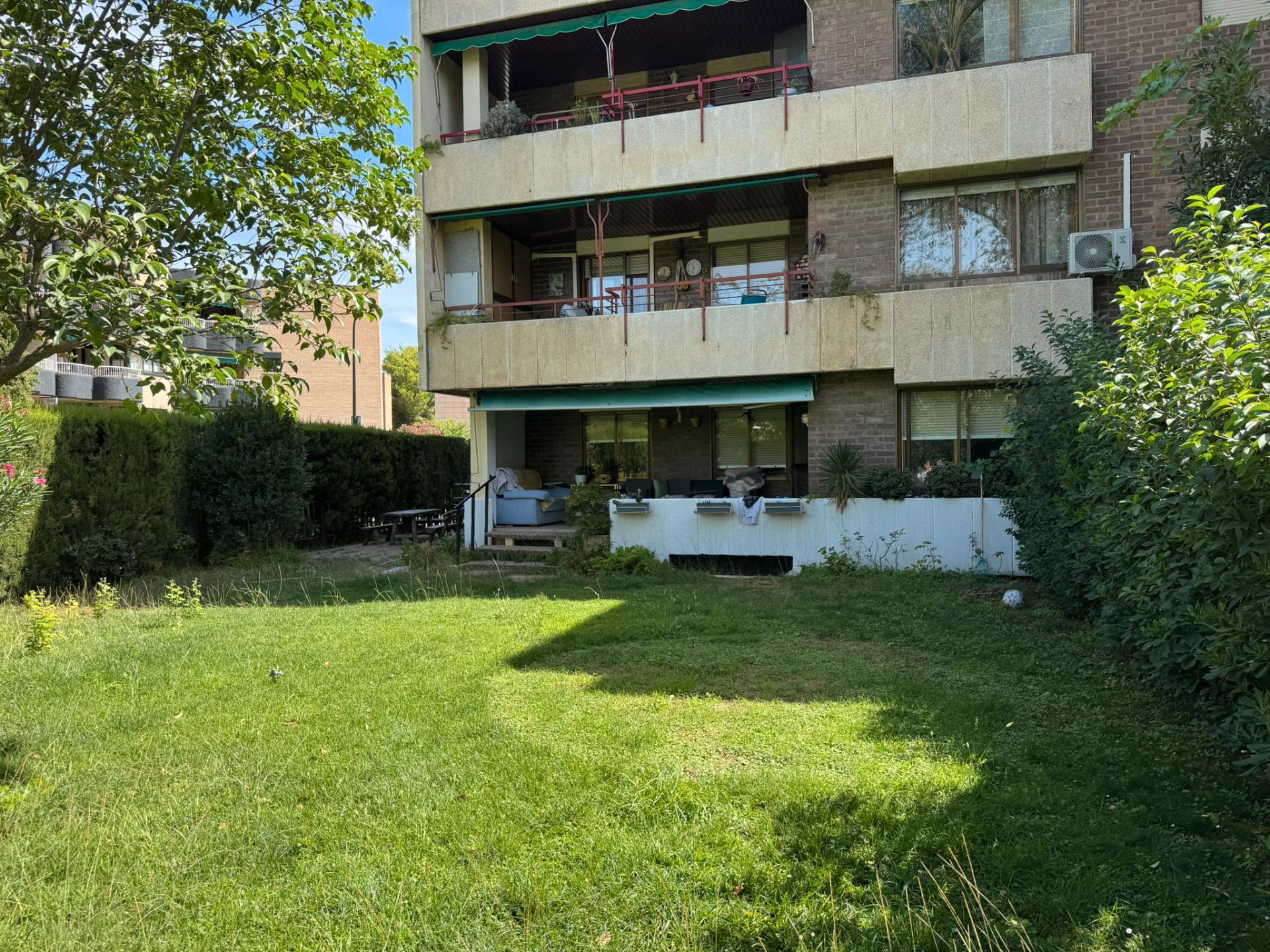 Exterior view of Flat for sale in  Zaragoza Capital  with Air Conditioner, Heating and Private garden