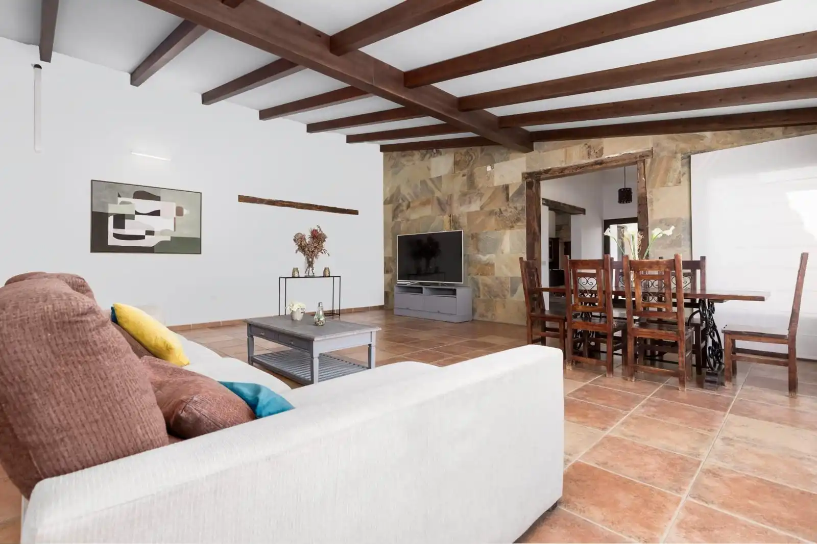 Sala de estar de Casa o chalet en venta en Pájara con Aire acondicionado, Jardín privado y Piscina