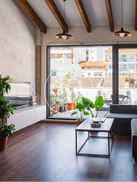 Sala d'estar de Àtic de lloguer en  Valencia Capital amb Aire condicionat, Calefacció i Terrassa