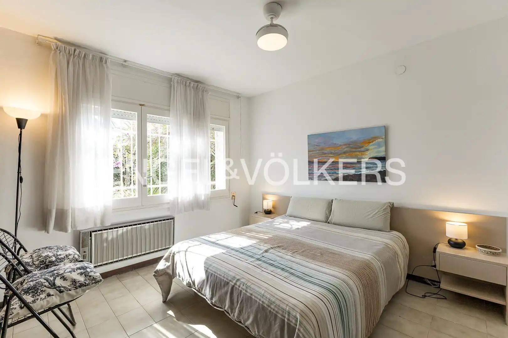 Schlafzimmer von Wohnung zur Miete in Cubelles mit Klimaanlage, Heizung und Privatgarten