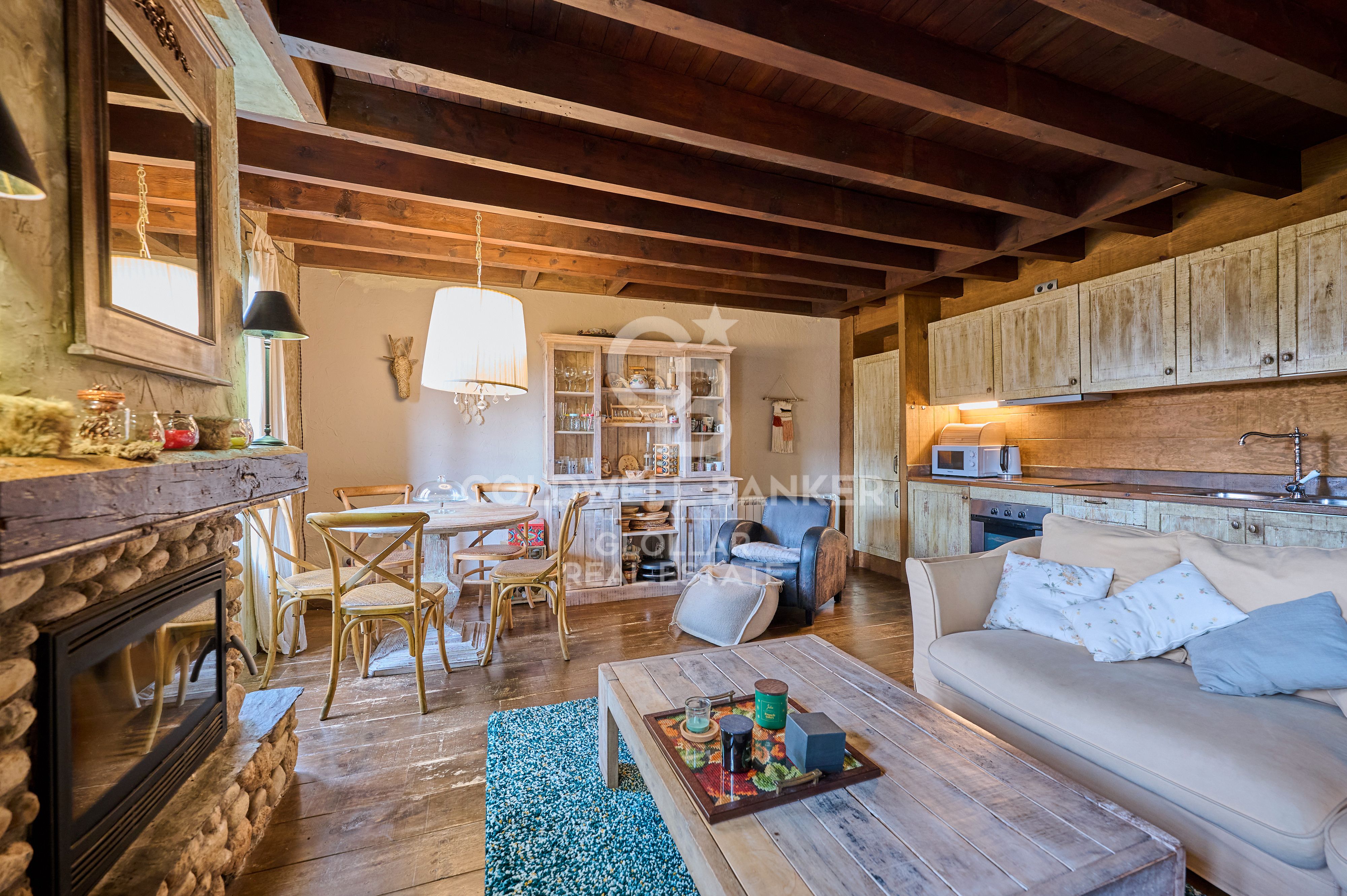 Sala d'estar de Apartament en venda en Enveitg amb Calefacció, Parquet i Terrassa
