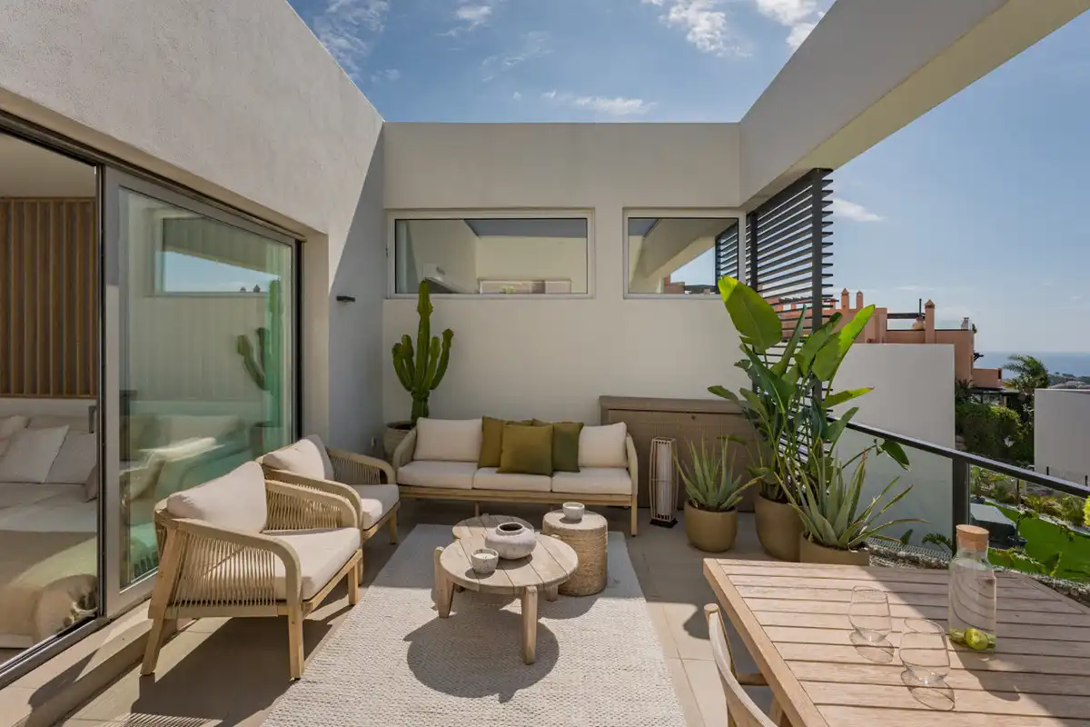 Terrace of Detached homes for sale in Mijas  with Private garden and Swimming Pool