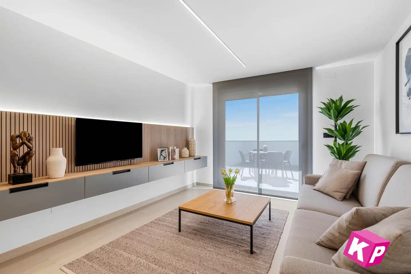 Sala de estar de Piso en venta en Guardamar del Segura con Aire acondicionado, Jardín privado y Terraza
