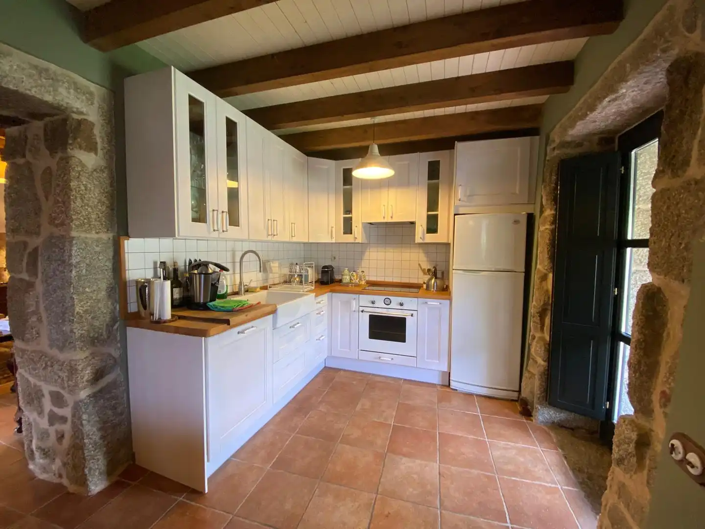 Cocina de Casa o chalet en venta en Leiro con Calefacción, Jardín privado y Parquet