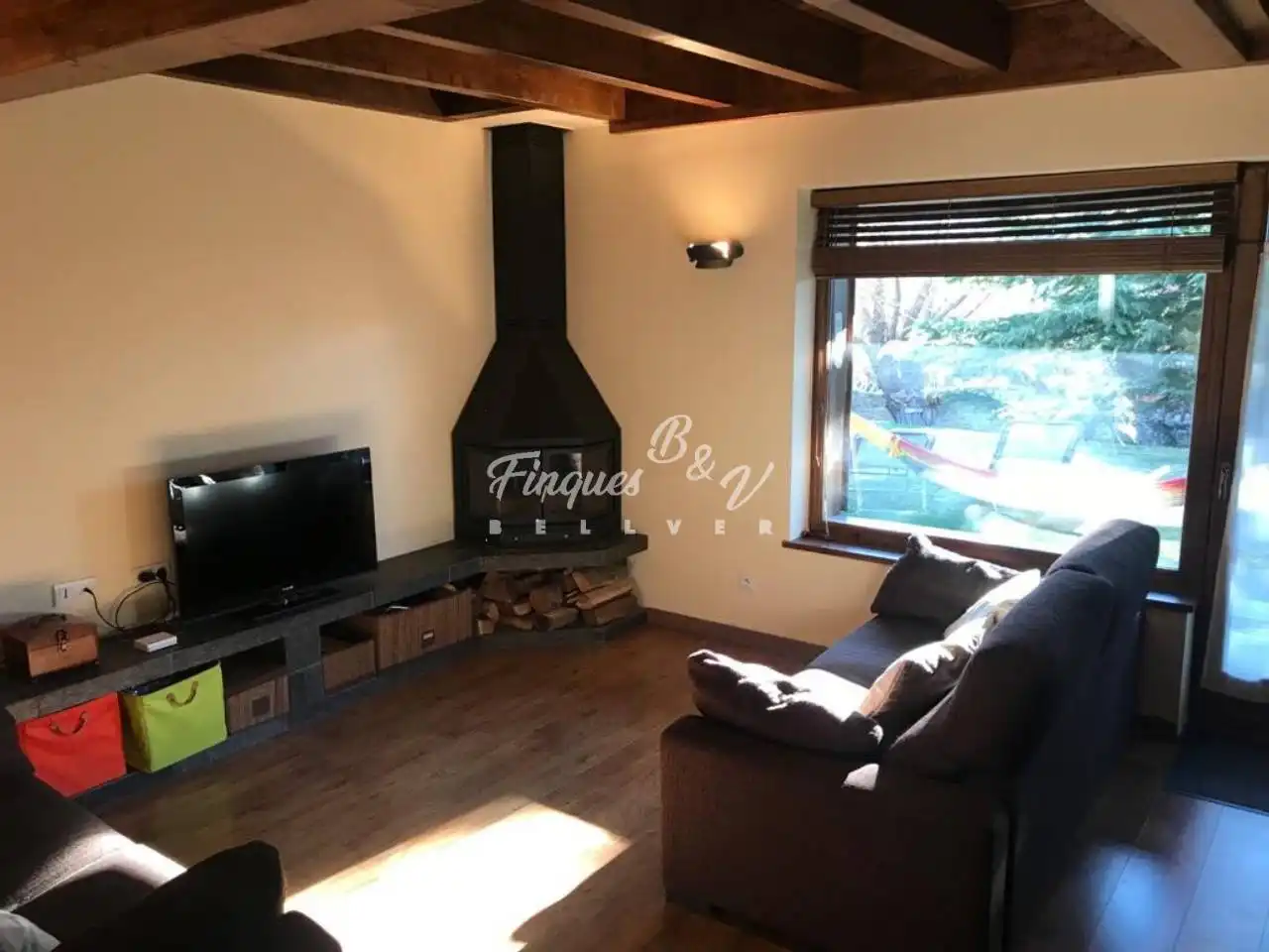 Living room of Houses for rent in Osséja  with Heating, Parquet flooring and Furnished