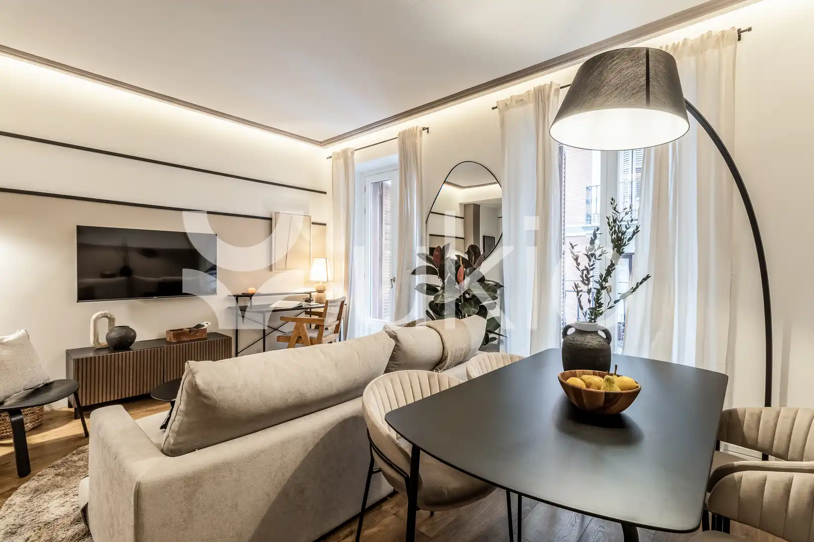 Wohnzimmer von Wohnungen zur Miete in Madrid mit Klimaanlage, Heizung und Möbliert