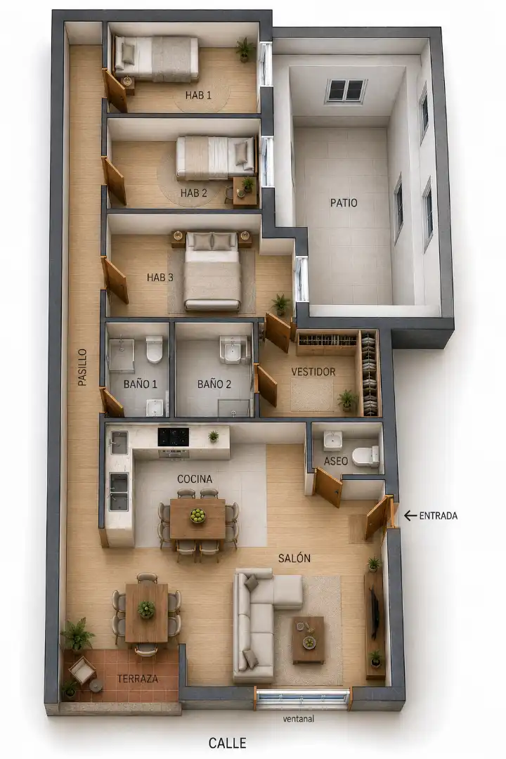 Piso en venta en Madrid con Aire acondicionado, Calefacción y Terraza