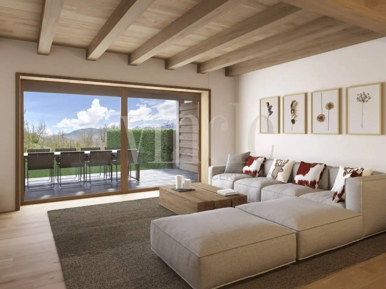 Sala d'estar de Casa adosada en venda en Bellver de Cerdanya amb Calefacció, Jardí privat i Parquet