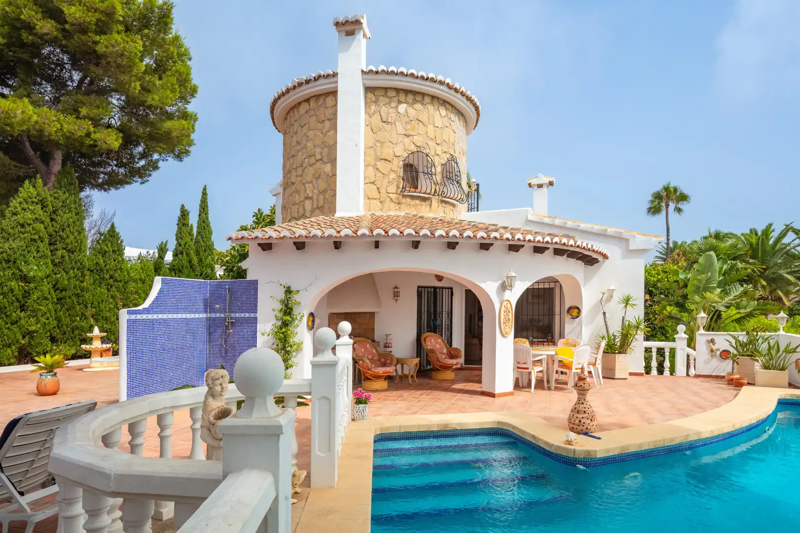 Vista exterior de Casa o chalet en venta en Jávea / Xàbia con Jardín privado, Terraza y Piscina