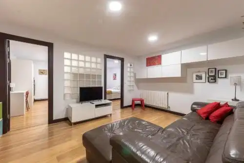 Sala de estar de Piso en venta en Bilbao  con Calefacción, Parquet y Amueblado