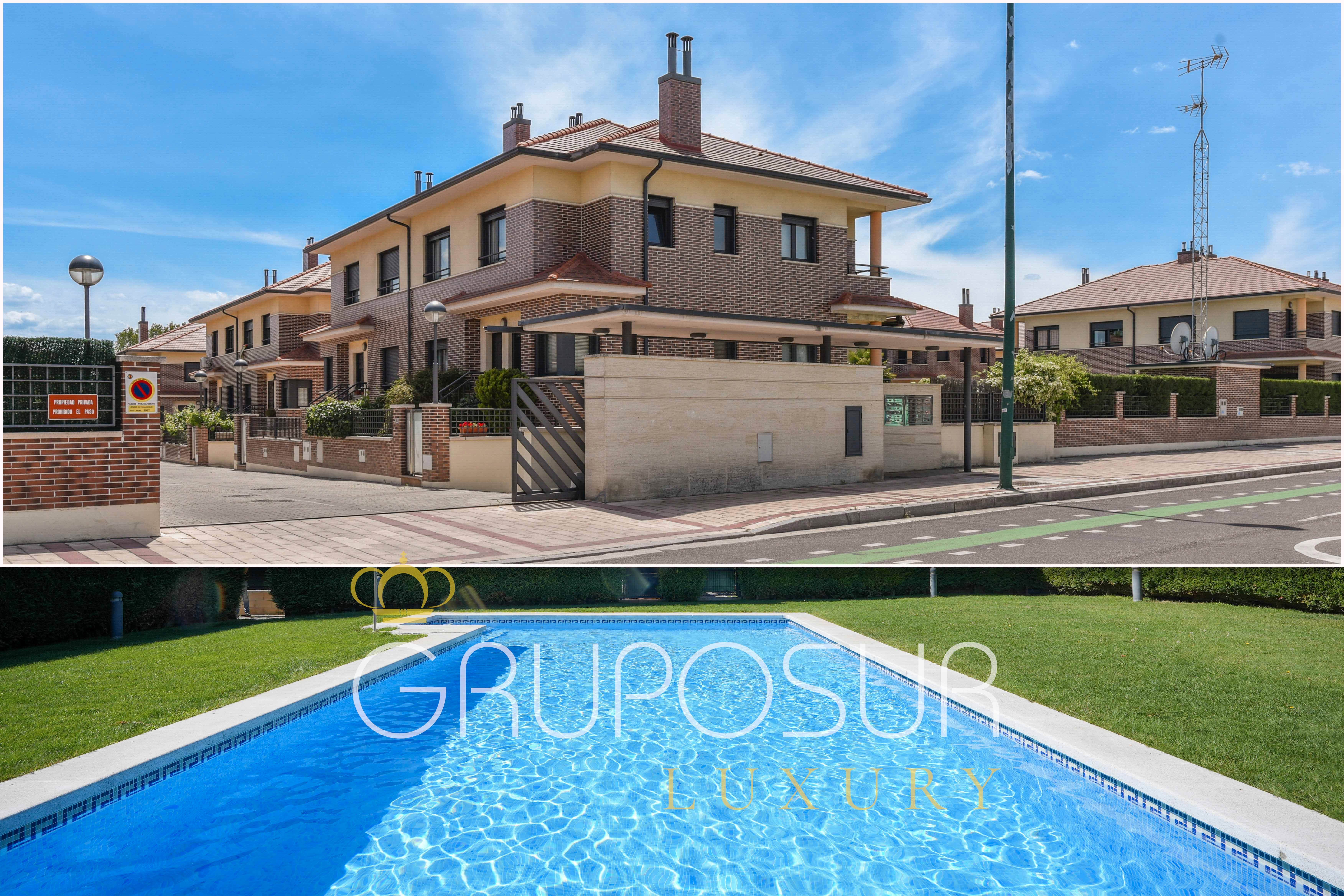 Exterior view of Single-family semi-detached for sale in Valladolid Capital  with Air Conditioner, Heating and Private garden