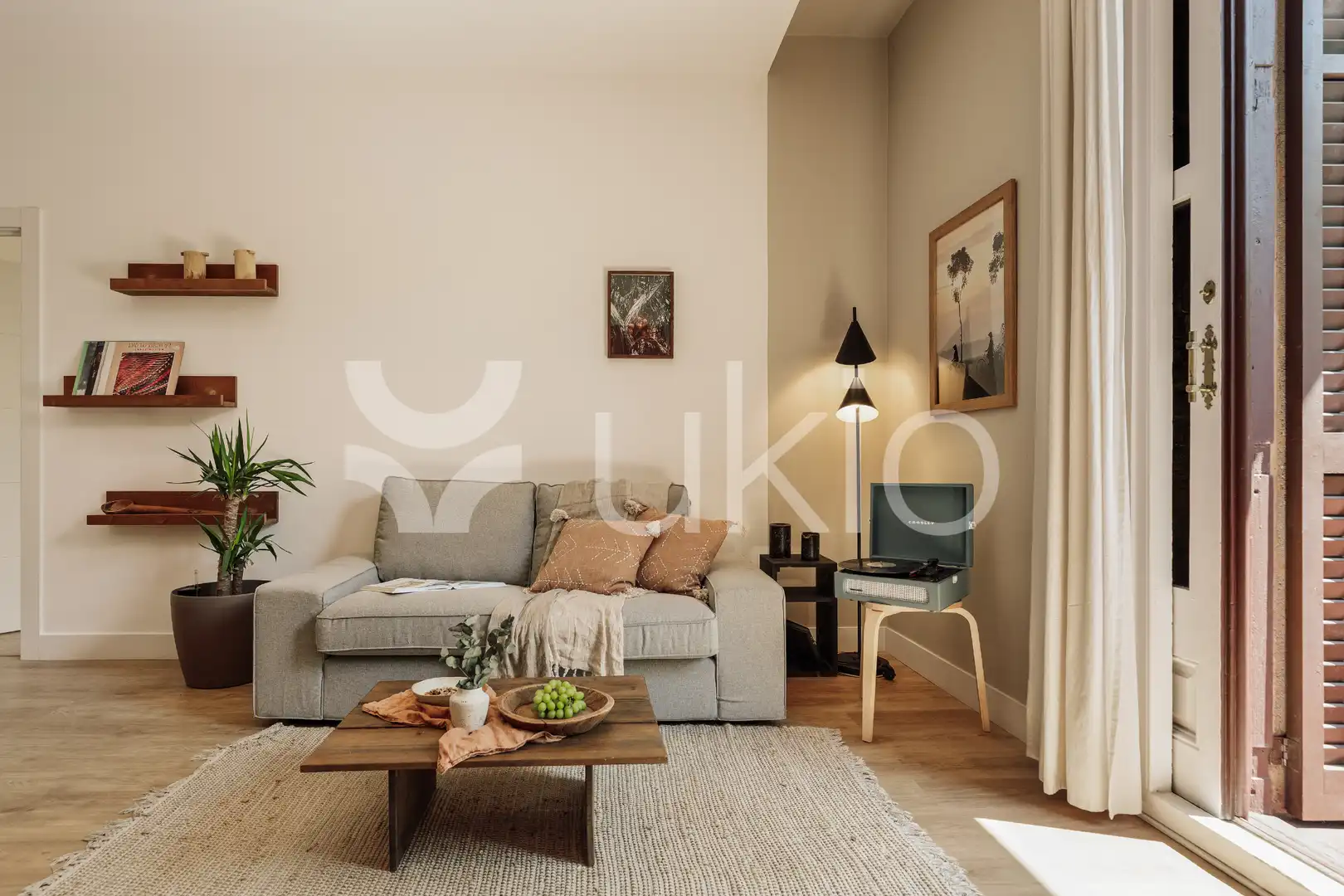 Sala de estar de Apartamento de alquiler en Barcelona con Aire acondicionado, Amueblado y Horno