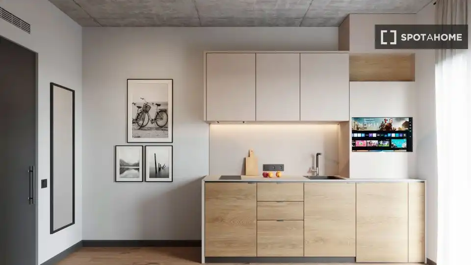 Kitchen of Flat for rent in Barcelona  with Air Conditioner, Heating and Furnished