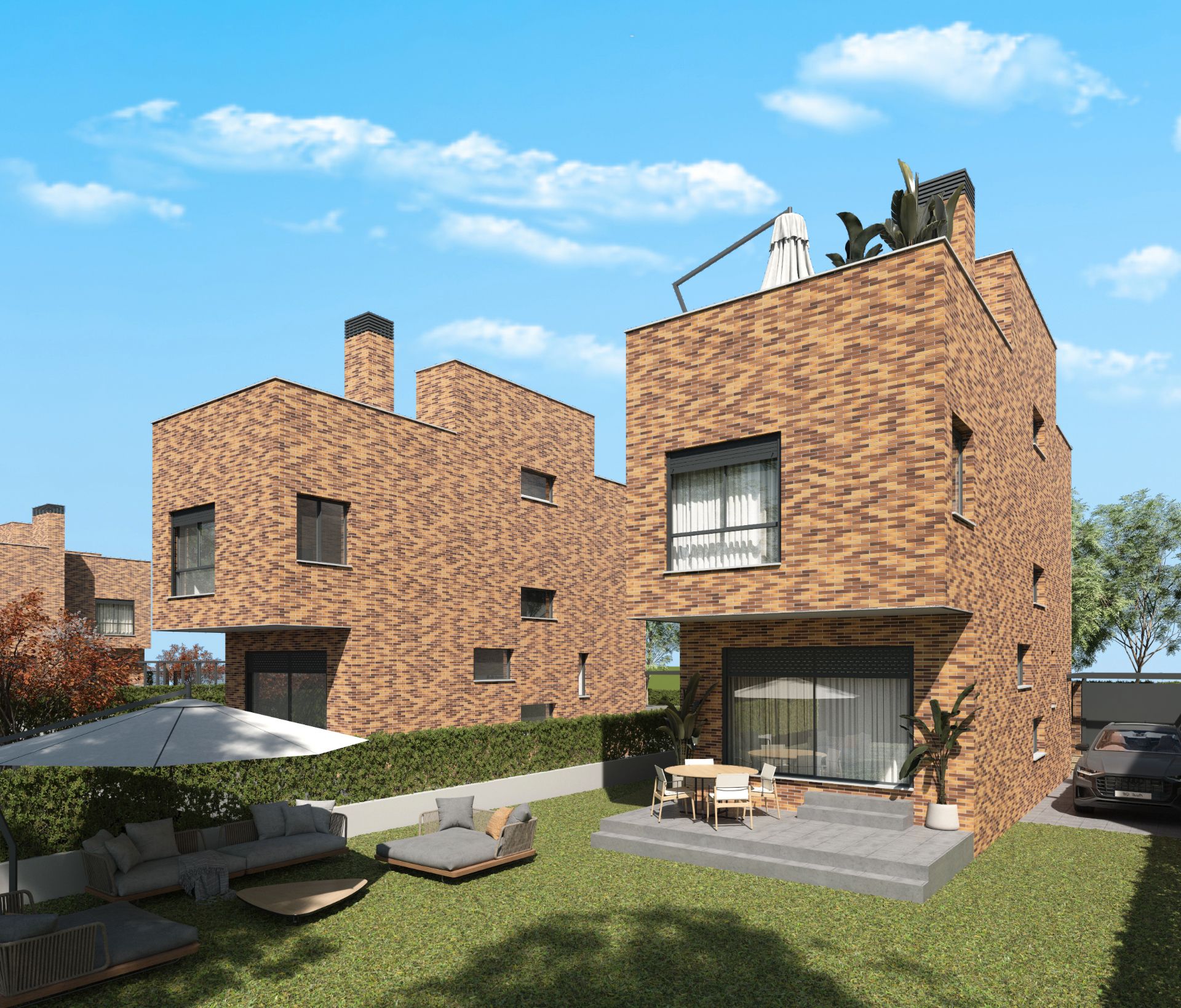 Exterior view of Houses for sale in Móstoles  with Air Conditioner, Heating and Private garden