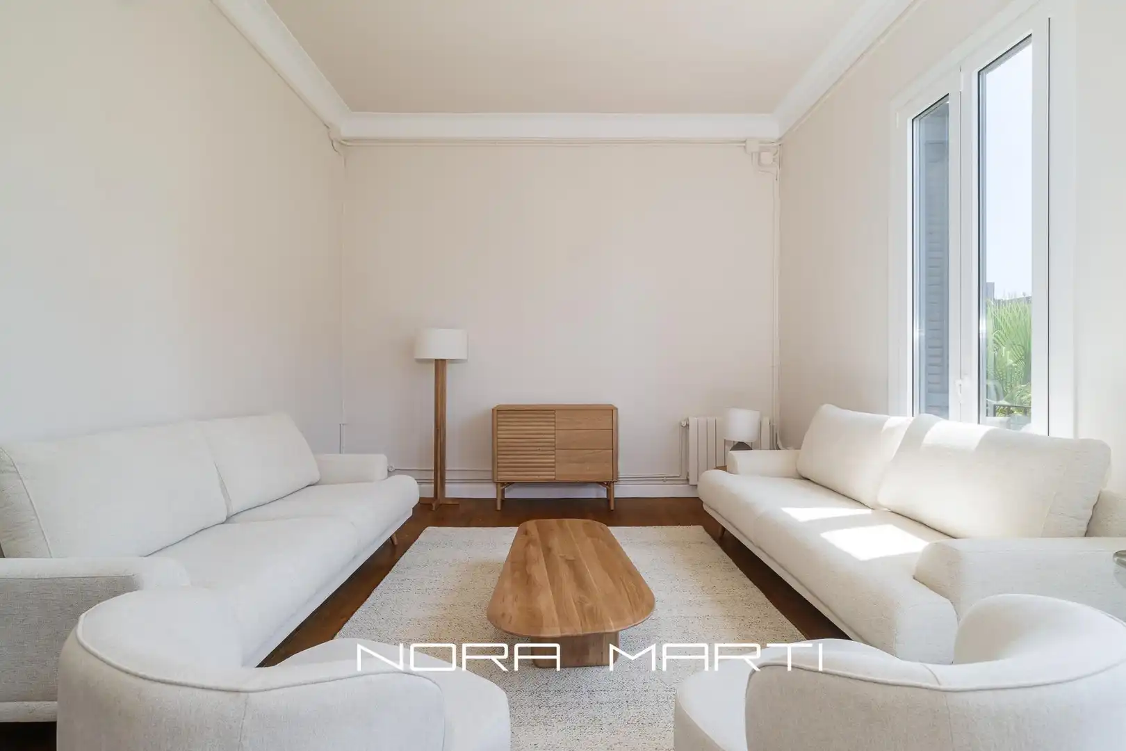Wohnzimmer von Wohnung zur Miete in Barcelona mit Klimaanlage, Heizung und Privatgarten