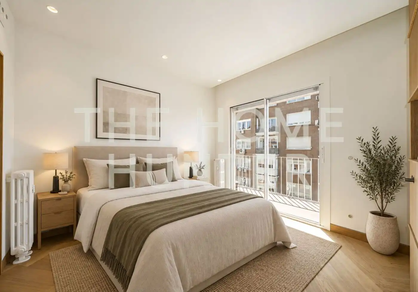 Schlafzimmer von Wohnung zur Miete in Madrid mit Klimaanlage, Heizung und Terrasse